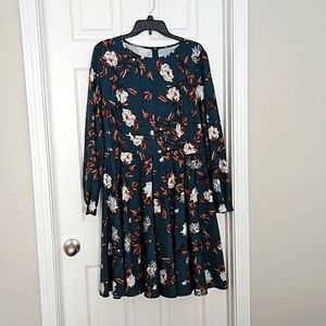 Tea Length Longsleeve floral dress